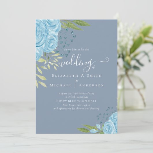BUDGET Stusty Blue Rozen Weddenschap Budget (Staand voorkant)