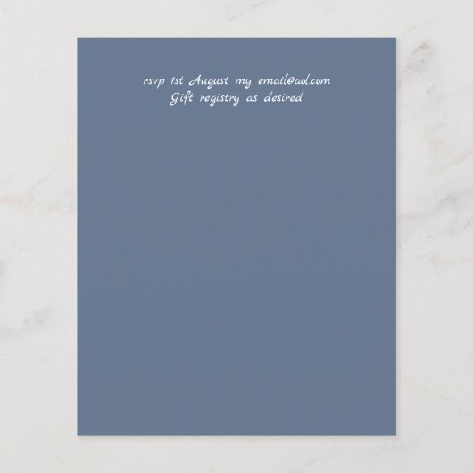 Budget Stusty Blue Sage Green Floral Wedding (Achterkant)