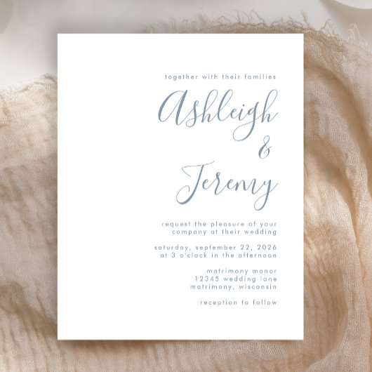 Budget Stusty Blue Script Weddenschap