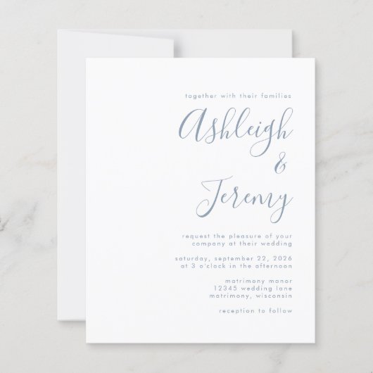 Budget Stusty Blue Script Weddenschap (Voorkant)