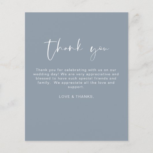 Budget Stusty Blue Weddenschap Hartelijk dank (Achterkant)