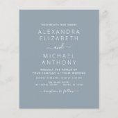 Budget Stusty Blue Weddenschap met Foto Uitnodigin Flyer (Voorkant)