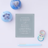 Budget Stusty Blue Weddenschap met Foto Uitnodigin Flyer (Enkel)