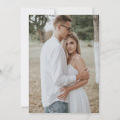 Budget Stusty Blue Weddenschap met Foto Uitnodigin Kaart (Achterkant)