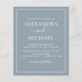 Budget Stusty Blue Wedding Modern Typografie (Voorkant)