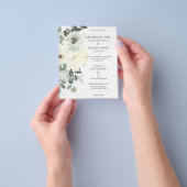 Budget Stusty Blue & White Floral 2 Wedding Flyer (Hand)