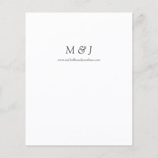 Budget Stusty Blue & White Floral 2 Wedding Flyer (Achterkant)