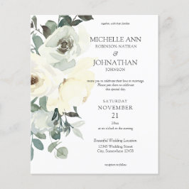 Budget Stusty Blue & White Floral 2 Wedding Flyer
