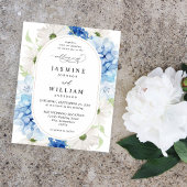 Budget Stusty Blue & White Floral Wedding Flyer
