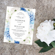 Budget Stusty Blue & White Floral Wedding