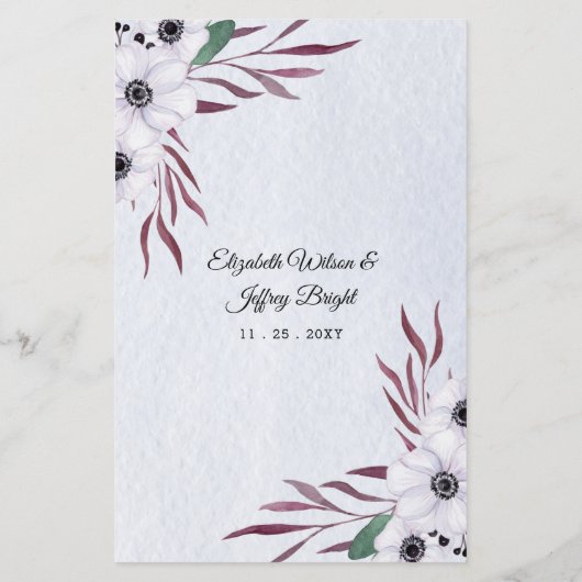 Budget Stusty Blue White Floral Wedding Invitation (Achterkant)