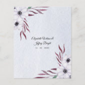 Budget Stusty Blue White Floral Wedding Invitation (Achterkant)