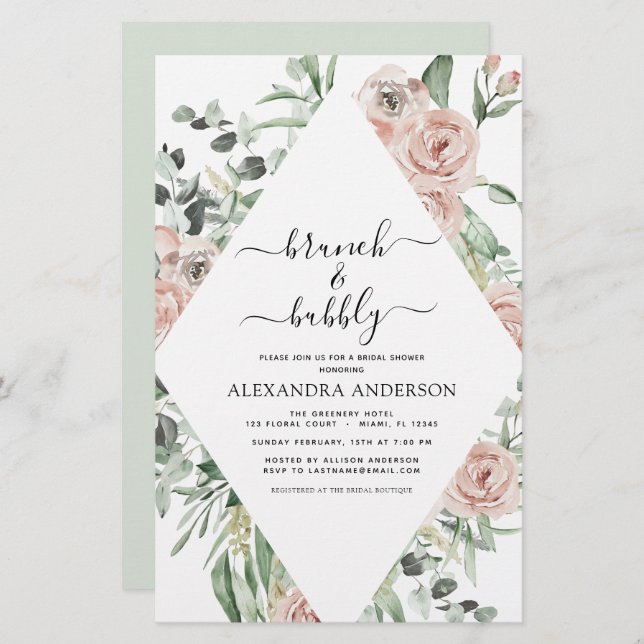 Budget Stusty Pink Brunch & Bubble Vrijgezellenfee (Voorkant / Achterkant)