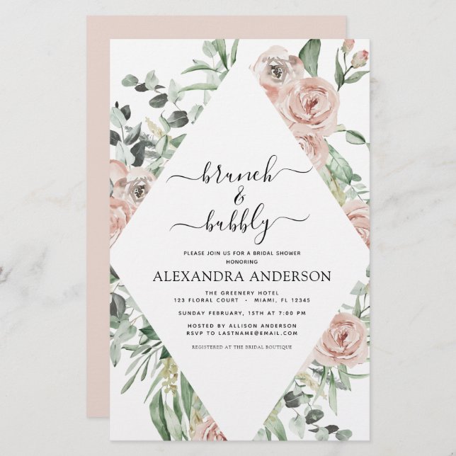 Budget Stusty Pink Brunch & Bubble Vrijgezellenfee (Voorkant / Achterkant)