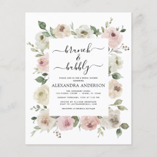 Budget Stusty Pink Brunch & Bubble Vrijgezellenfee Flyer