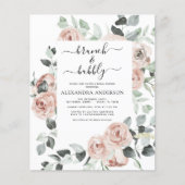 Budget Stusty Pink Brunch & Bubble Vrijgezellenfee Flyer (Voorkant)