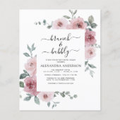 Budget Stusty Pink Brunch & Bubble Vrijgezellenfee Flyer (Voorkant)