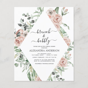 Budget Stusty Pink Brunch & Bubble Vrijgezellenfee Flyer