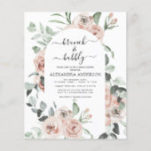 Budget Stusty Pink Brunch & Bubble Vrijgezellenfee Flyer (Voorkant)