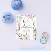 Budget Stusty Pink Floral Bridal Shower Flyer (Enkel)