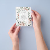 Budget Stusty Pink Floral Foto Weduwschap Flyer (Hand)