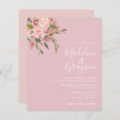 BUDGET Stusty Pink Floral Weddenschap (Voorkant / Achterkant)