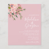 BUDGET Stusty Pink Floral Weddenschap (Voorkant)