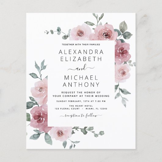 Budget Stusty Pink Floral Wedding (Voorkant)