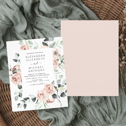 Budget Stusty Pink Floral Wedding Flyer