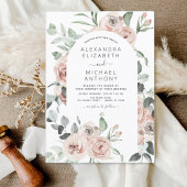 Budget Stusty Pink Floral Wedding Kaart