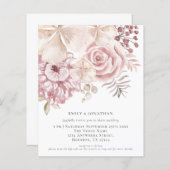 Budget Stusty Pink Florals QR Code Weddenschap Uit (Voorkant / Achterkant)