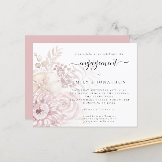 Budget Stusty Pink Florals Verloving (Voorkant / Achterkant in situ)