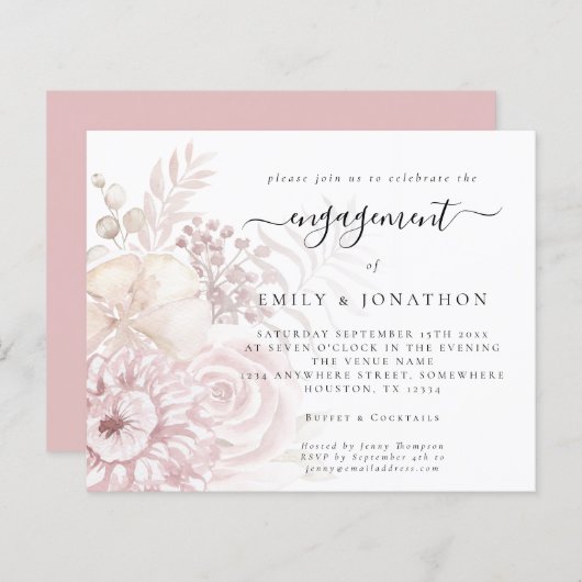 Budget Stusty Pink Florals Verloving (Voorkant / Achterkant)