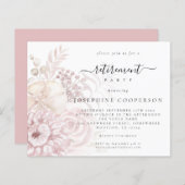 Budget Stusty Pink Florals Vrouw Uitnodiging (Voorkant / Achterkant)