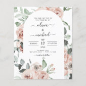 Budget Stusty Pink Groene Foto Floral Weddenschap (Voorkant)
