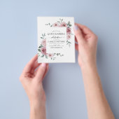 Budget Stusty Pink Quinceañera Floral Uitnodiging Flyer (Hand)