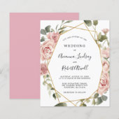 Budget Stusty Pink Rose Floral Wedding (Voorkant / Achterkant)