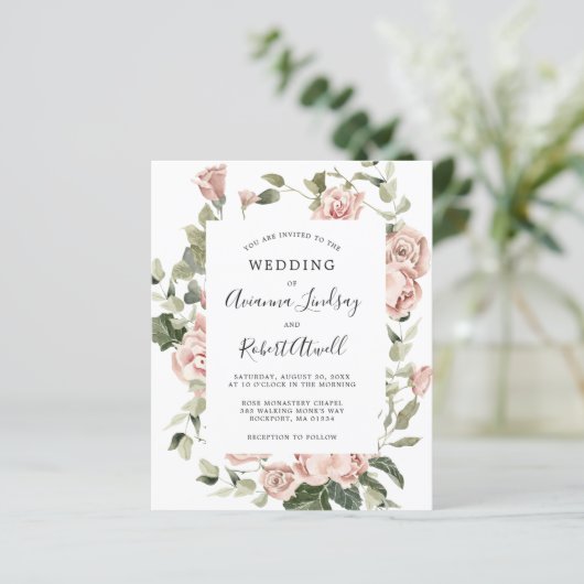 Budget Stusty Pink Rose Floral Wedding (Staand voorkant)