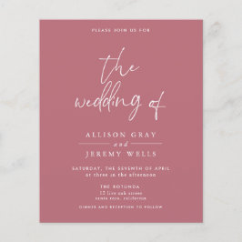 Budget Stusty Pink Wedding Flyer