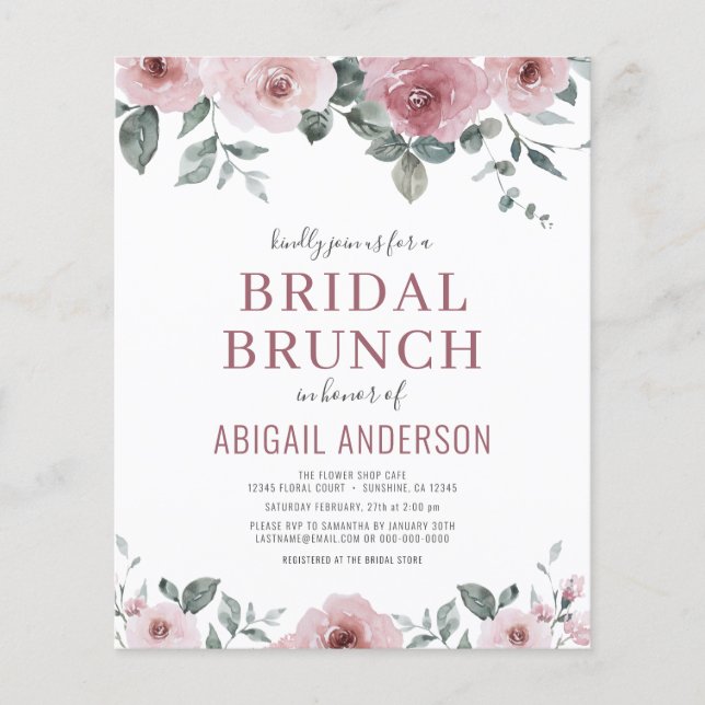 Budget Stusty Roos Floral Bridal Shower (Voorkant)