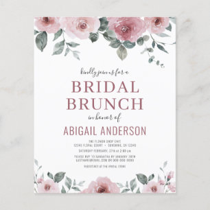 Budget Stusty Roos Floral Bridal Shower Flyer