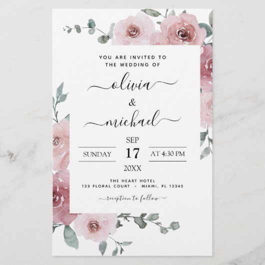 Budget Stusty Roos Pink Floral Wedding (Voorkant)