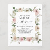 Budget Stusty Roos Roze Vrijgezellenfeest Floral Flyer (Voorkant)