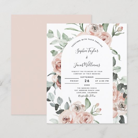 Budget Stusty Roses Floral Wedding (Voorkant / Achterkant)