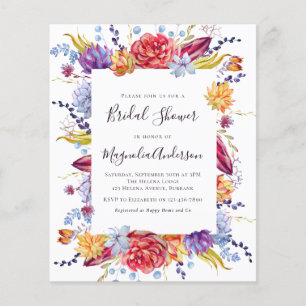 Budget Succulent Bridal Shower Invitation