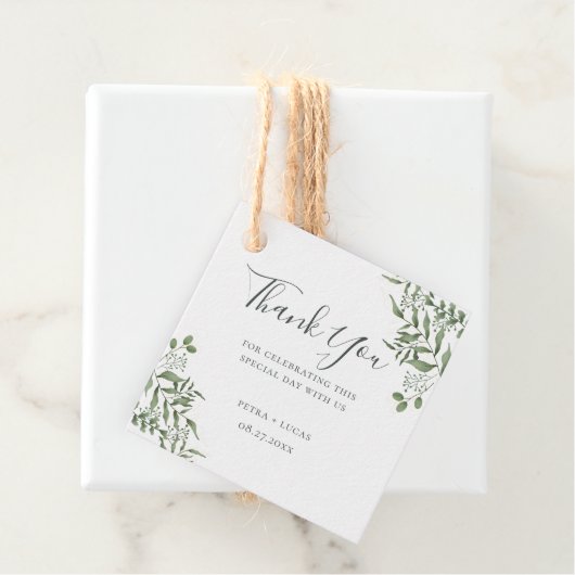 Budget Succulent Eucalyptus Leaves Bedankt Bedankjes Labels (In situ)