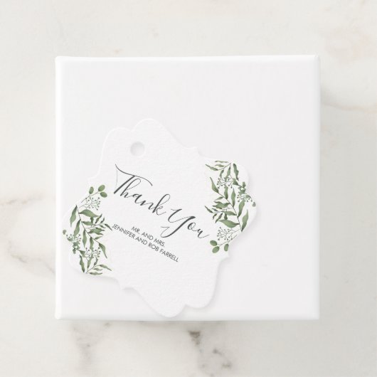 Budget Succulent Eucalyptus Leaves Bedankt Bedankjes Labels (In situ)