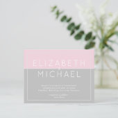 Budget Sugar roze Gray Wedding Moderne Briefkaart (Staand voorkant)