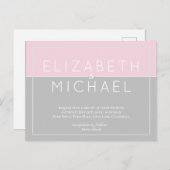 Budget Sugar roze Gray Wedding Moderne Briefkaart (Voorkant / Achterkant)