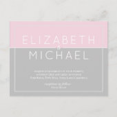 Budget Sugar roze Gray Wedding Moderne Briefkaart (Voorkant)